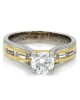 0.84ct SI3, E Round Brilliant Diamond Engagement Ring in Platinum/18KY Gold